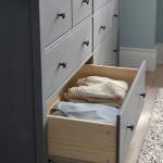HEMNES Chest of 8 drawers, grey stained, 160x96 cm - تصویر 6