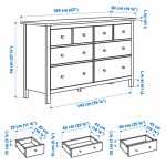 HEMNES Chest of 8 drawers, white stain, 160x96 cm - تصویر 7