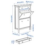جاکفشی ایکیا مدل HEMNES دو درب بهمراه یک کشو رنگ سفید - تصویر 10