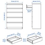 KULLEN Chest of 5 drawers, white, 70x112 cm - تصویر 5
