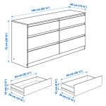 KULLEN Chest of 6 drawers, black-brown, 140x72 cm - تصویر 5