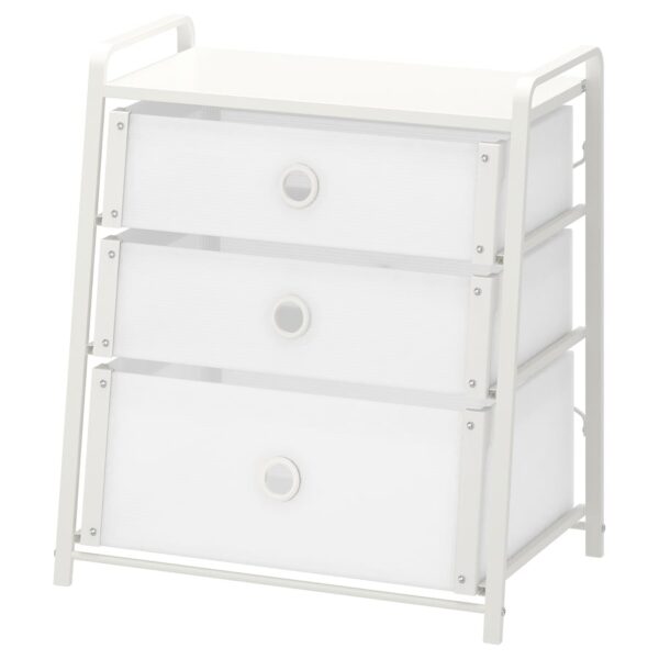 LOTE Chest of 3 drawers, white, 55x62 cm