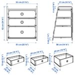 LOTE Chest of 3 drawers, white, 55x62 cm - تصویر 3