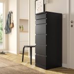 MALM Chest of 6 drawers, black-brown/mirror glass, 40x123 cm - تصویر 5