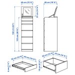MALM Chest of 6 drawers, black-brown/mirror glass, 40x123 cm - تصویر 7
