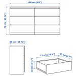 MALM Chest of 6 drawers, white, 160x78 cm - تصویر 4