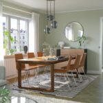 میز و صندلی ناهارخوری 6 نفره ایکیا مدل MÖRBYLÅNGA / LILLÅNÄS روکش چوب بلوط/چرم قهوه ای روشن - تصویر 2