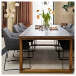 میز و صندلی ناهارخوری 6 نفره ایکیا مدل MÖRBYLÅNGA / TOSSBERG بلوطی/خاکستری تیره - تصویر 3
