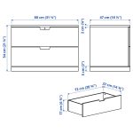 NORDLI Chest of 2 drawers, white, 80x54 cm - تصویر 6