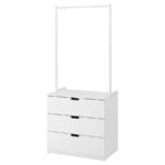 NORDLI Chest of 3 drawers, white, 80x192 cm