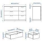 NORDLI Chest of 6 drawers, white, 120x76 cm - تصویر 4