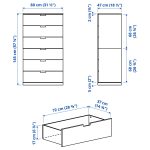 NORDLI Chest of 6 drawers, white, 80x145 cm - تصویر 4