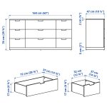 NORDLI Chest of 9 drawers, white, 160x76 cm - تصویر 4