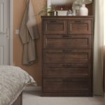 SONGESAND Chest of 6 drawers, brown, 82x126 cm - تصویر 2