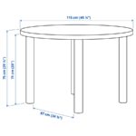 ست میز و صندلی ناهارخوری چهار نفره گرد ایکیا مدل STOCKHOLM 2025 روکش بلوط/روکش چرم قهوه ای - تصویر 7