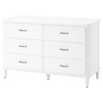 TYSSEDAL Chest of 6 drawers, white, 127x81 cm