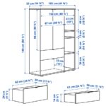 VIHALS Storage combination, white, 245x47x140 cm - تصویر 7