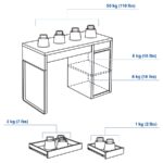 MICKE Desk, white/anthracite, 105x50 cm - تصویر 4